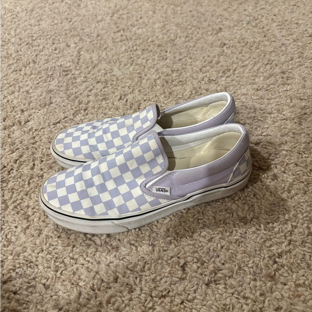 Vans Lavender Checkered Slip-On Sneakers